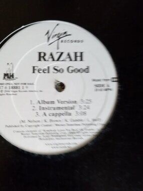Razah Feel So Good PROMO SINGLE Vinyl Record. New NEVER PLAYED dead stock